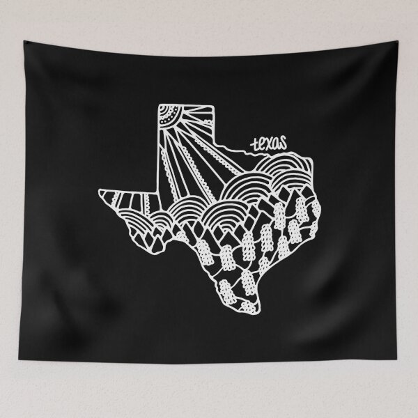 Item preview, White Line Texas Mandala Zentangle State Outline designed and sold by murialbezanson.