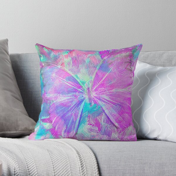 Pink Butterfly by Jan Marvin Throw Pillow