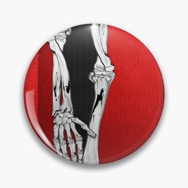 Item preview, Memento Mori - Two Sets of Silver Human Arm Bones over Red and Black Canvas designed and sold by Serge Averbukh Art Studio.