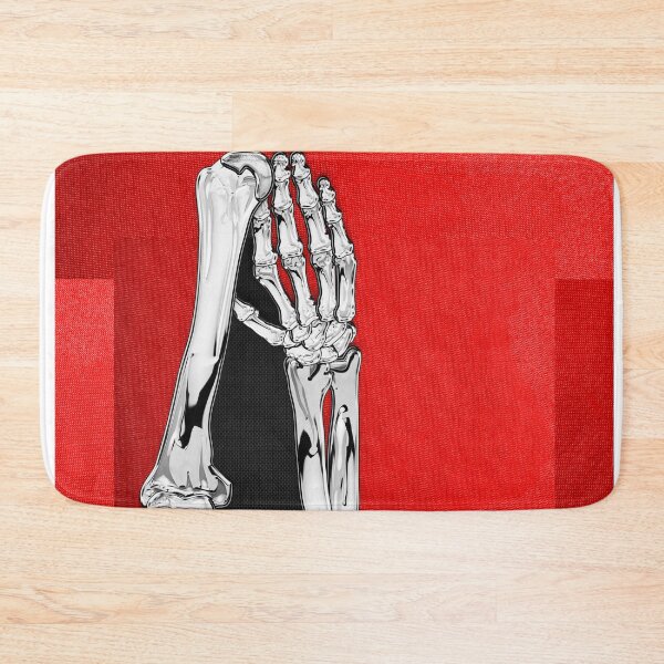 Item preview, Memento Mori - Two Sets of Silver Human Arm Bones over Red and Black Canvas designed and sold by Serge Averbukh Art Studio.