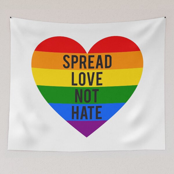 Item preview, Spread love, not hate, rainbow heart designed and sold by beakraus.