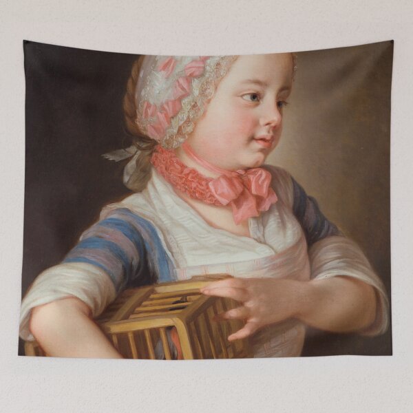 Item preview, Girl with Bullfinch in a Cage designed and sold by brushandframes.