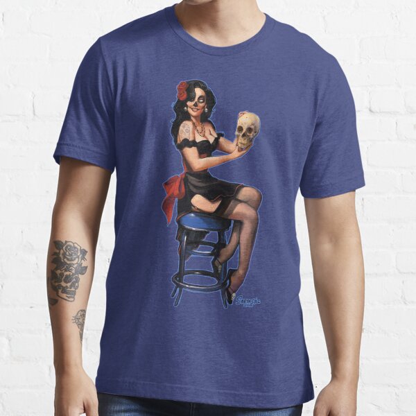 Sugar Skull Retro Pinup Essential T-Shirt