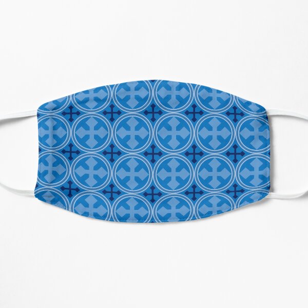 Greek Circle Cross in Blue Flat Mask