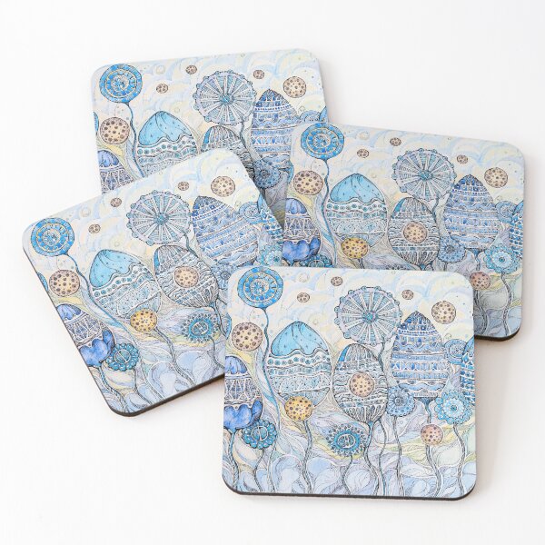 Item preview, Winter flowers.Hand draw  ink and pen, Watercolor, on textured paper designed and sold by MandalaFlowerArt.