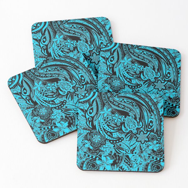 Item preview, Hawaiian - Samoan - Polynesian Teal Tribal Threads designed and sold by sunnthreads.