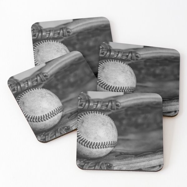 Item preview, Baseball in glove black and white designed and sold by azebrowskiphoto.