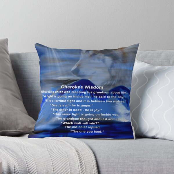 Cherokee Wisdom Card Throw Pillow
