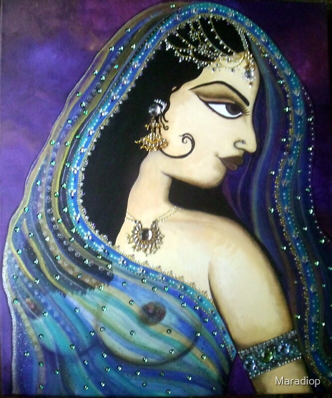 "Sati Indian Goddess Original Painting" by Maradiop Redbubble