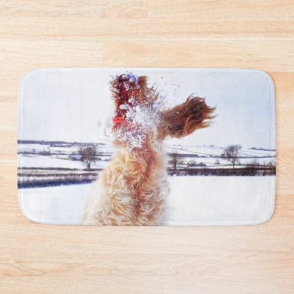 Item preview, Italian Spinone Leaping Catching Snow designed and sold by FOLK ART FUSION by heidiannemorris.