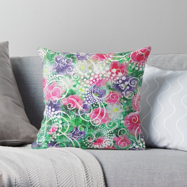 Swirly Dots by Jan Marvin Throw Pillow
