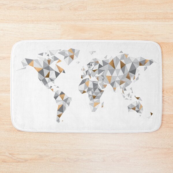 Item preview, worldmap / world map abstract triangles / bronze gray designed and sold by zabrinaz.