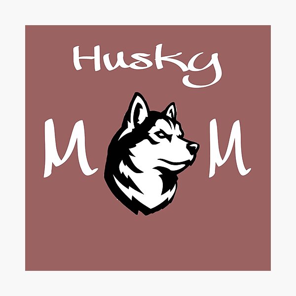 Husky Mom, Sibérie Husky, Chien de traîneau, Sable Copper Black, And White, Dog Mama, Rescue Breed, Dog Lover Gift, Unisex Tee Photographic Print