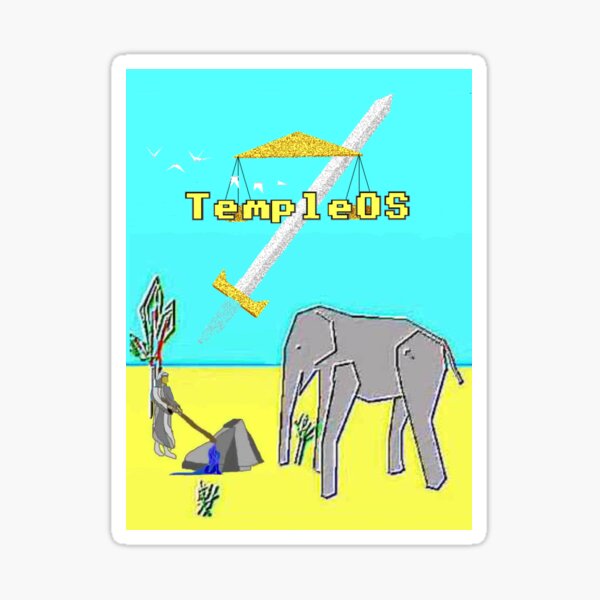 God's Favorite Elephant ( Temple OS ) Sticker