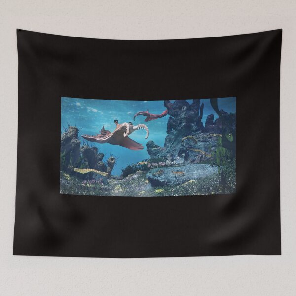 Item preview, creatures of the Cambrian period, underwater scene with Anomalocaris, Opabinia, Hallucigenia, Pirania and Dinomischus designed and sold by DottedYeti.