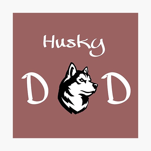 Husky dad, Sibérie Husky, Chien de traîneau, Sable Copper Black, And White, Dog Mama, Rescue Breed, Dog Lover Gift, Unisex Tee Photographic Print