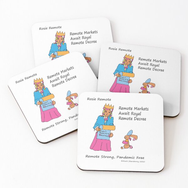 Artikelvorschau, Rosie Remote Work at Home, TeresaTown bei Redbubble 2020 entworfen und verkauft von Mark Stansberry.