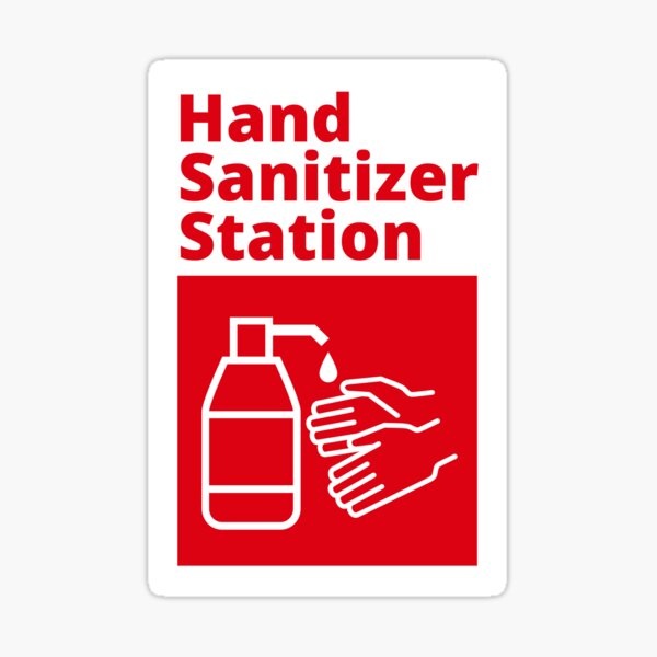 Item preview, Red and White Hand Sanitizer Station Sign designed and sold by SocialShop.