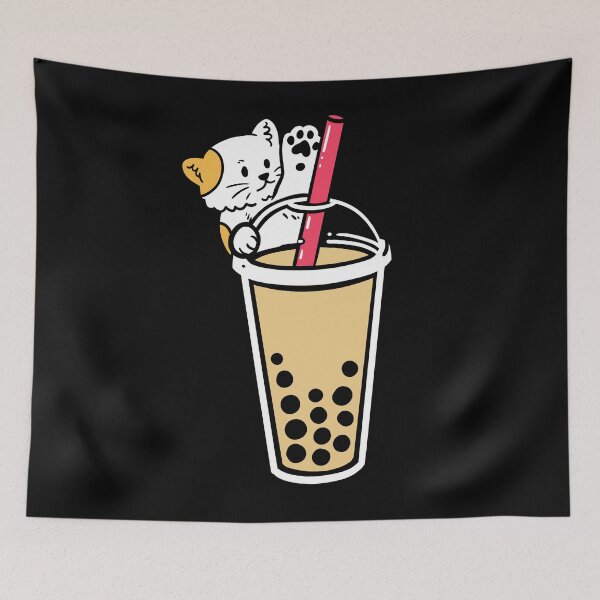 Item preview, Boba Bubble Drink Cat Neko Kawaii designed and sold by 4tomic.