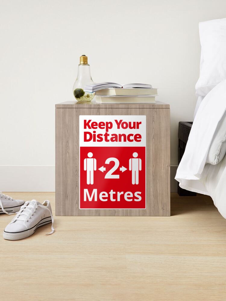Alternate view of Social Distancing Sign - Keep Your Distance 2 Metres, Red and White Sticker