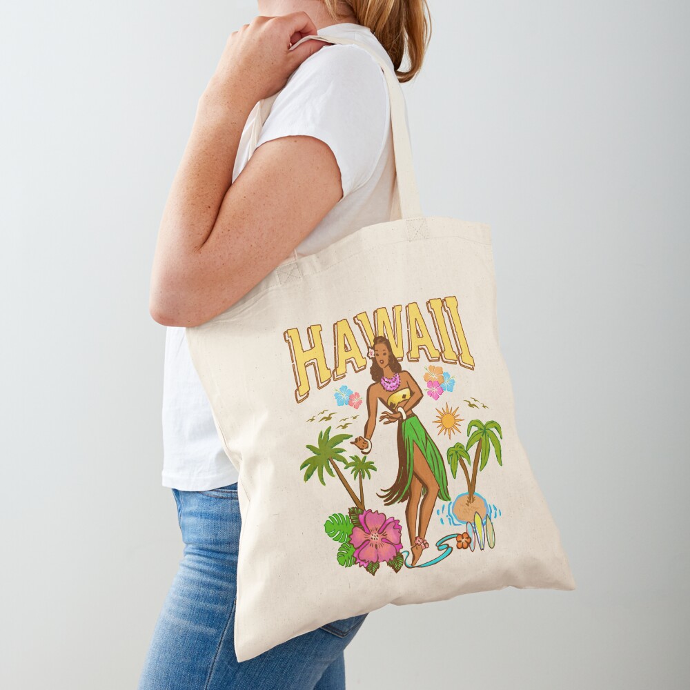 Hula Girl Aloha Hawaii Retro Vintage Pinup Tote Bag By Jadespear Redbubble 6117