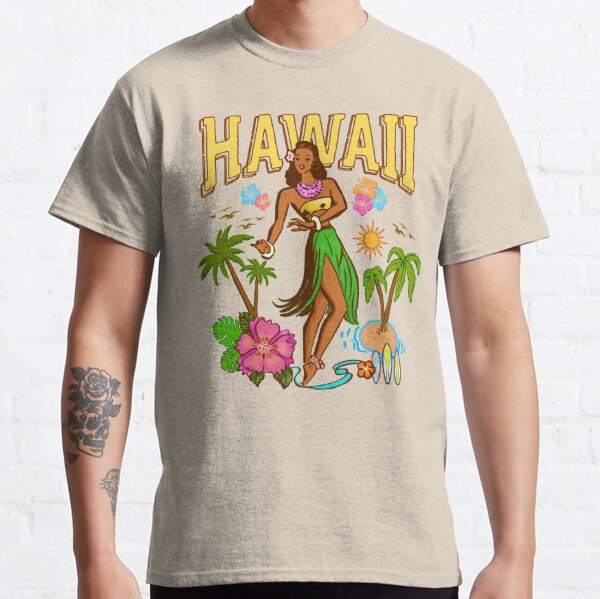 Hula Girl Aloha Hawaii - Retro Vintage Pinup Classic T-Shirt