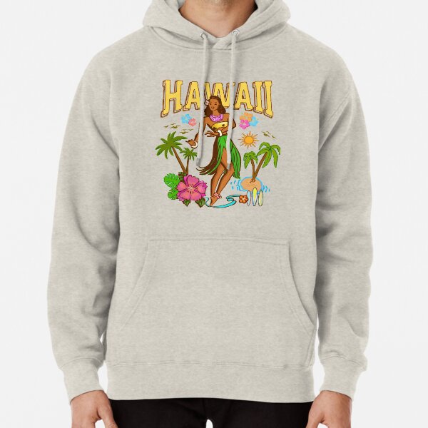 Hula Girl Aloha Hawaii Retro Vintage Pinup Pullover Hoodie For Sale By Jadespear Redbubble