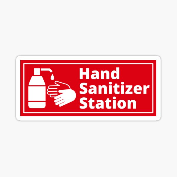Item preview, Hand Sanitizer Station Sign - Red and White designed and sold by SocialShop.