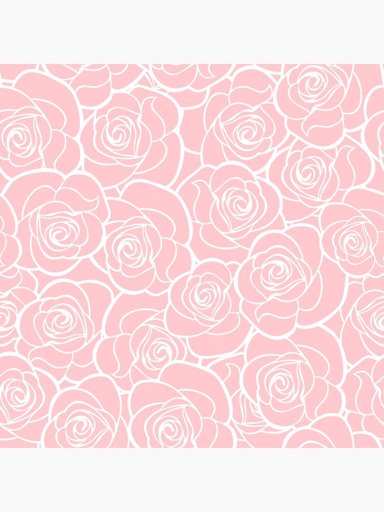 Tarjetas de felicitación «Contornos de rosas blancas sobre un fondo rosa.»  de Naddya | Redbubble