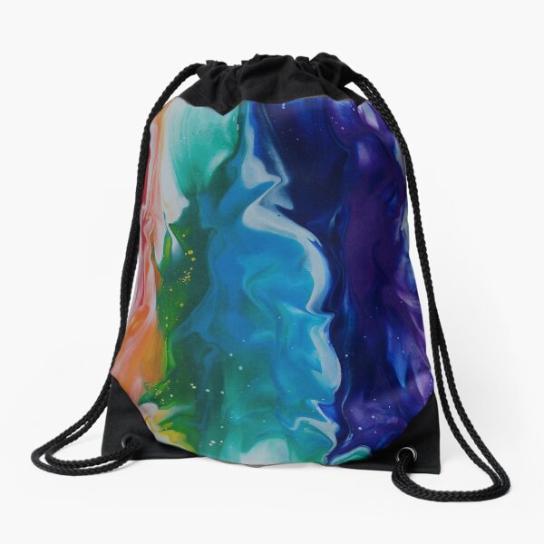 Flowing Pride - White Drawstring Bag