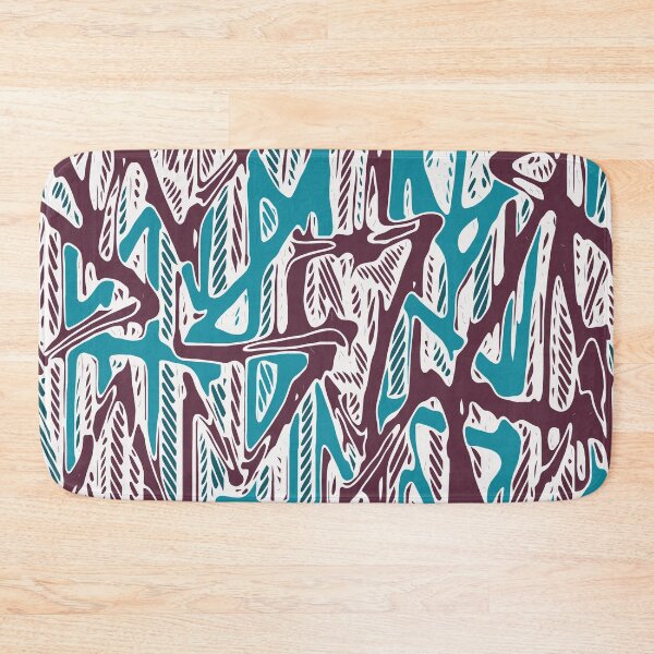 Item preview, geometric triangle shape abstract background in blue and brown designed and sold by Mrvell.