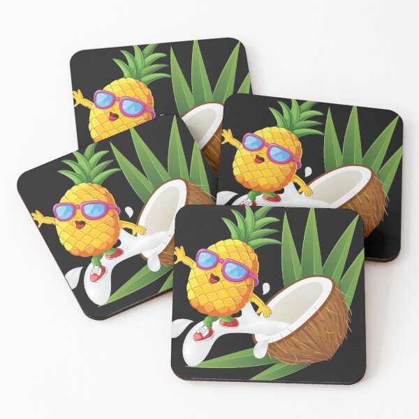 Item preview, Funny pineapple surfs from a coconut designed and sold by Twinstyle.