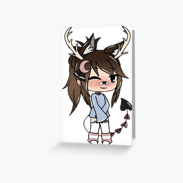 Gacha Life Half Demon Half Angle Greeting Card By I Hate School Redbubble