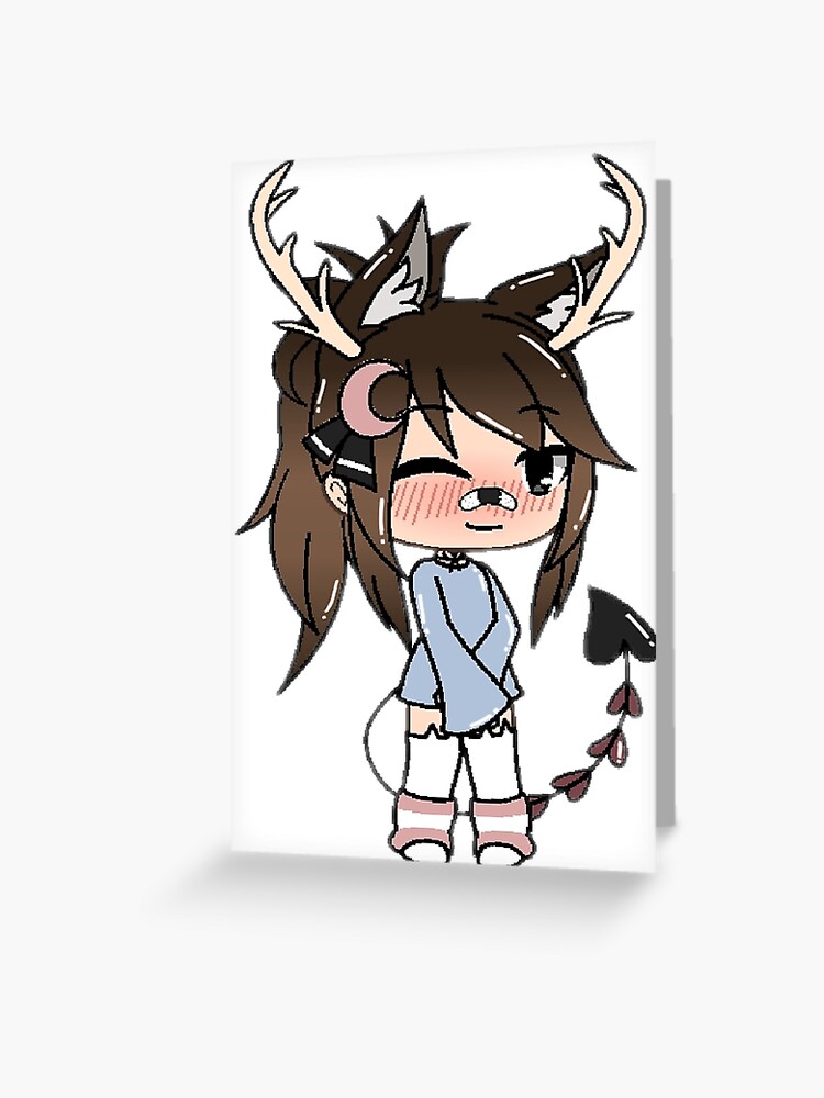 Kawaii Gacha Deer Cornes Female Girl Gacha Life Series Gachalife Greeting Card For Sale By Sadek Redbubble