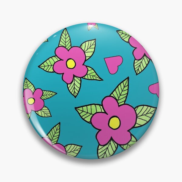 Item preview, Hearts and Flowers Teal designed and sold by Emma Marie Blacker.