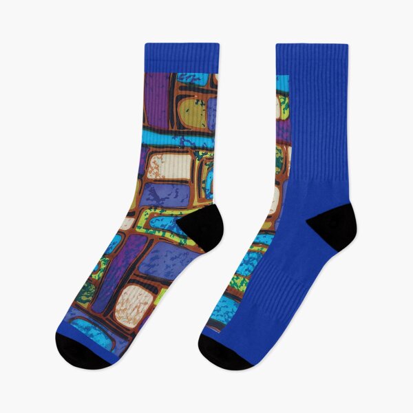 Item preview, Retro Boxy Textured Geometric in Blue, Purple and Green designed and sold by Leslie Rogers Todder.