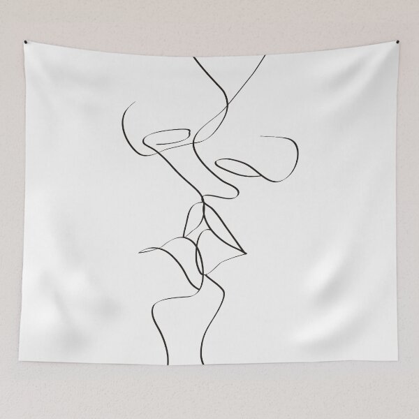 Artikelvorschau, One Line Art Kiss entworfen und verkauft von Tinteria.