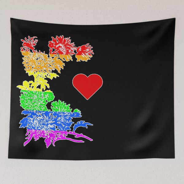 Item preview, Rainbow flower pattern with heart designed and sold by patriotazx.