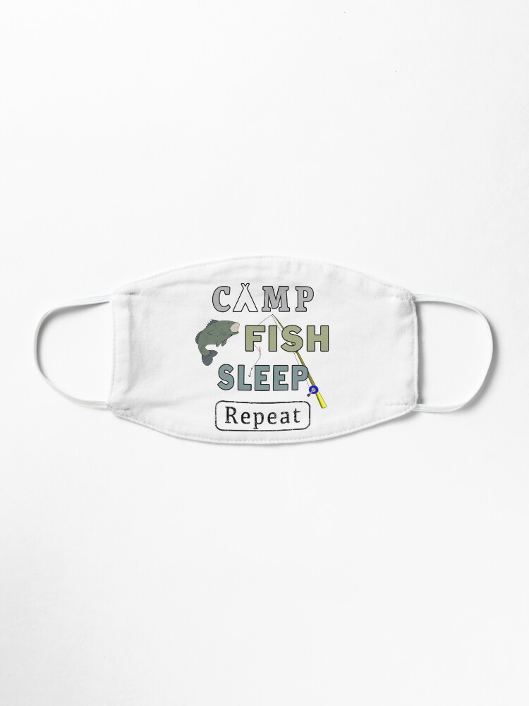 Alternate view of Camp Fish Sleep Repeat Campground Charter Slumber. Mask