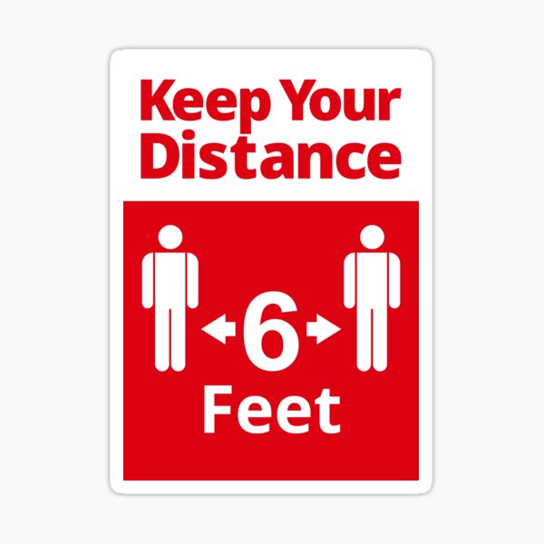 Item preview, Social Distancing sign - 6 feet - Red and White designed and sold by SocialShop.