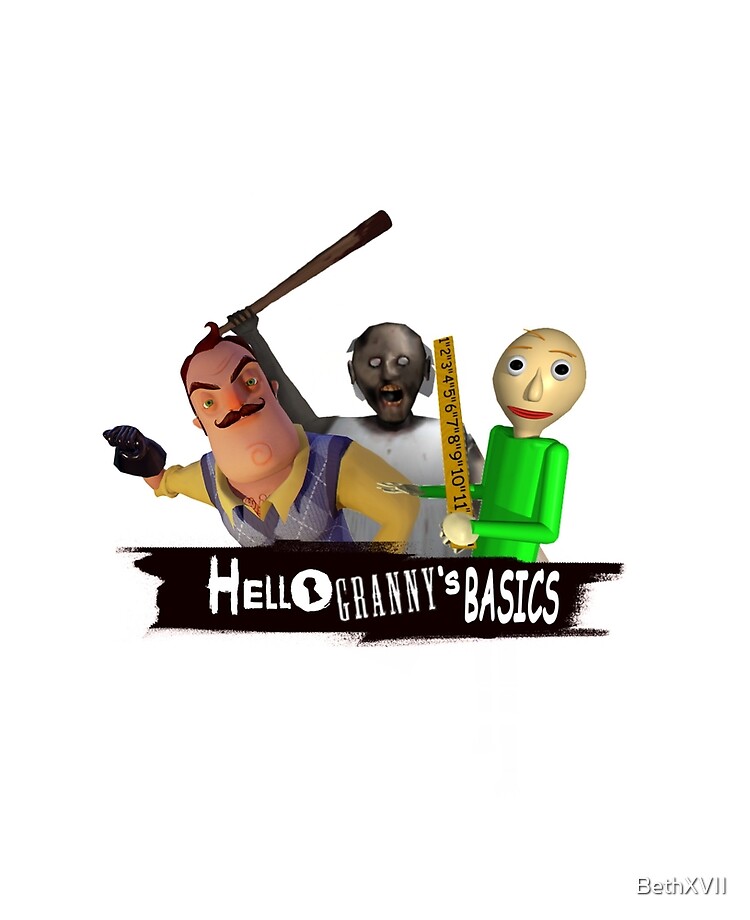 Baldi Granny And Hello Neighbor With Weapons Ipad Case Skin By Bethxvii Redbubble - youtube colors roblox granny