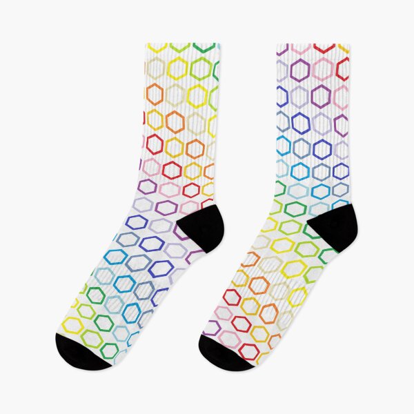 Item preview, Broader Spectrum Rainbow Outlined Hexagons   designed and sold by lornakay.