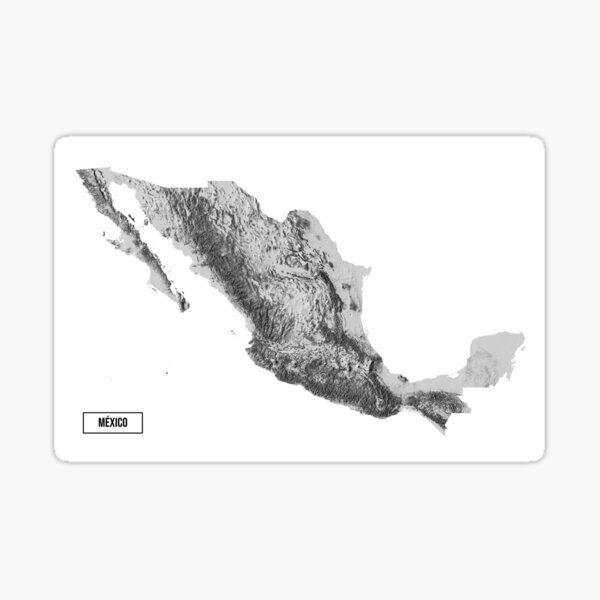 “Relief Map of México” Sticker by ThinkAboutMaps | Redbubble