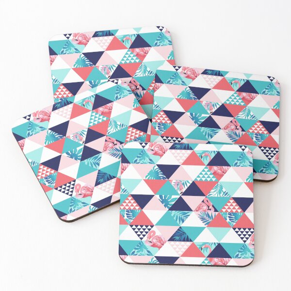 Item preview, retro flamingo tropical triangle background designed and sold by TheSimpleMan.