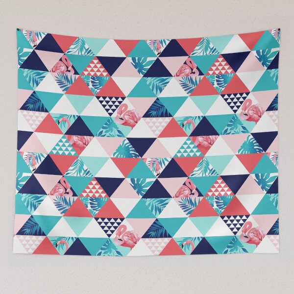 Item preview, retro flamingo tropical triangle background designed and sold by TheSimpleMan.