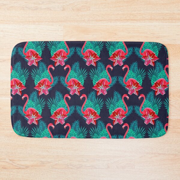 Item preview, red flower flamingo tropical background designed and sold by TheSimpleMan.