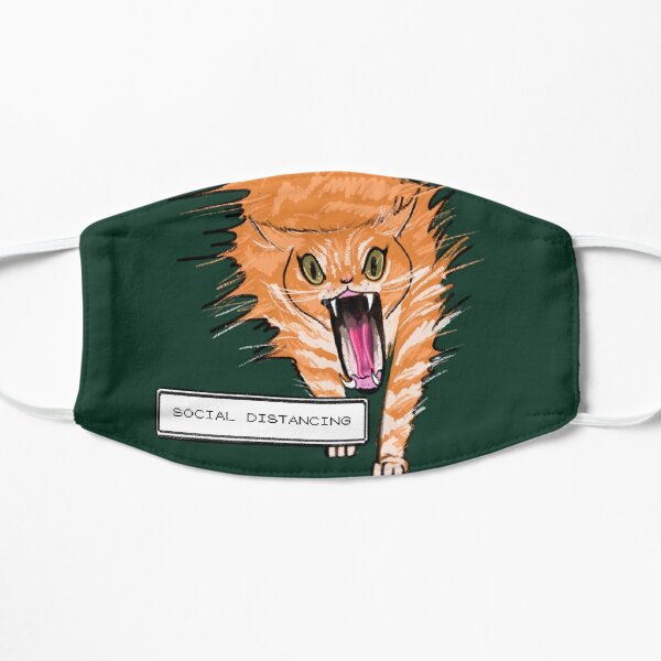 Social Distancing Kitty Flat Mask