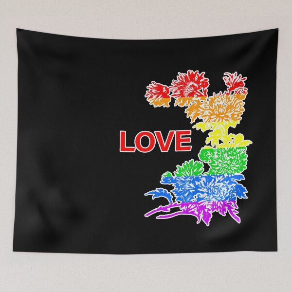 Item preview, LOVE Rainbow flower pattern designed and sold by patriotazx.