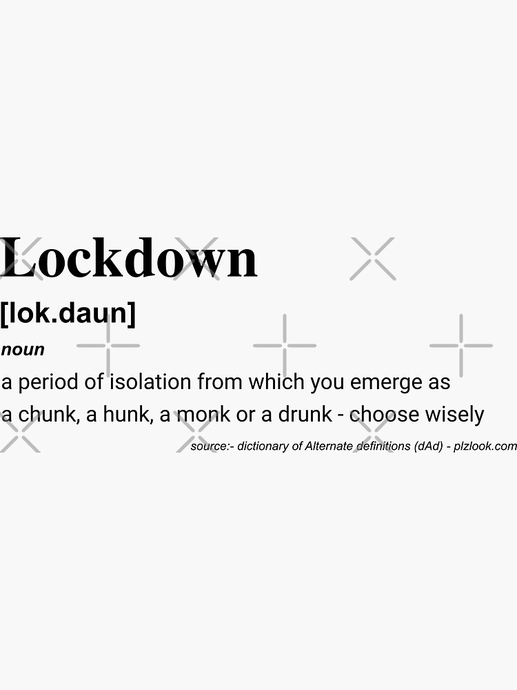 "LOCKDOWN definition" Sticker by plzLOOK Redbubble