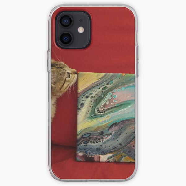 Kitten with Sunmoth painting iPhone Soft Case